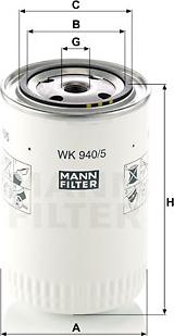 Mann-Filter WK 940/5 - Filtro combustible parts5.com