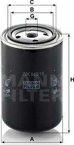 Mann-Filter WK 940/19 - Fuel filter parts5.com