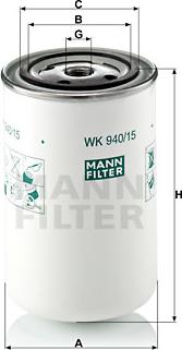 Mann-Filter WK 940/15 - Filtr paliwa parts5.com