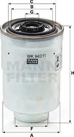 Mann-Filter WK 940/11 x - Filtro combustible parts5.com