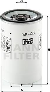 Mann-Filter WK 940/33 x - Filtro combustible parts5.com