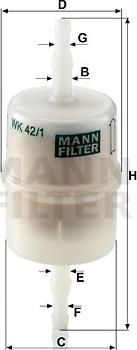 Mann-Filter WK 42/1 - Φίλτρο καυσίμου parts5.com