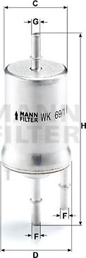 Mann-Filter WK 69/1 - Filter goriva parts5.com