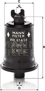 Mann-Filter WK 614/24 x - Yakıt filtresi parts5.com