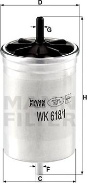 Mann-Filter WK 618/1 - Filtro combustible parts5.com