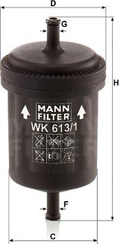 Mann-Filter WK 613/1 - Palivový filtr parts5.com