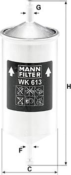 Mann-Filter WK 613 - Filtro combustible parts5.com