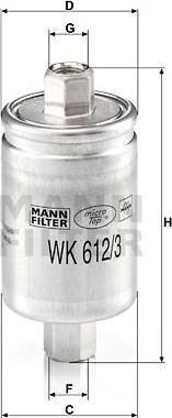 Mann-Filter WK 612/3 - Filtru combustibil parts5.com