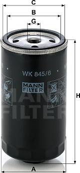 Mann-Filter WK 845/6 - Filtru combustibil parts5.com