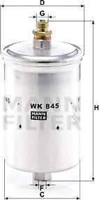 Mann-Filter WK 845 - Filtro combustible parts5.com