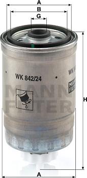 Mann-Filter WK 842/24 - Filtro combustible parts5.com