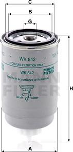 Mann-Filter WK 842 - Fuel filter parts5.com