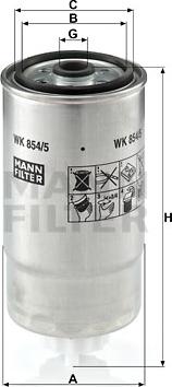 Mann-Filter WK 854/5 - Filtro combustible parts5.com