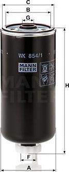 Mann-Filter WK 854/1 - Filtro combustible parts5.com