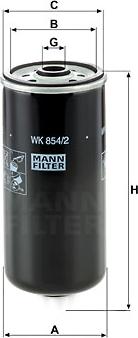 Mann-Filter WK 854/2 - Filtru combustibil parts5.com