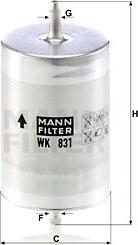 Mann-Filter WK 831 - Filtro combustible parts5.com