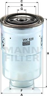 Mann-Filter WK 828 x - Filtro combustible parts5.com