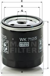 Mann-Filter WK 712/5 - Yakıt filtresi parts5.com