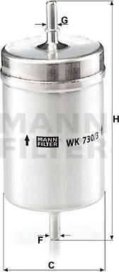 Mann-Filter WK 730/3 - Filtro combustible parts5.com