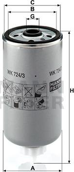 Mann-Filter WK 724/3 - Filtru combustibil parts5.com