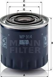 Mann-Filter WP 914 - Oil Filter parts5.com