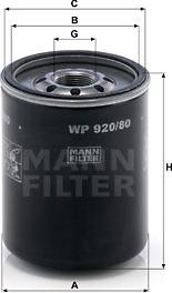 Mann-Filter WP 920/80 - Filtre à huile parts5.com