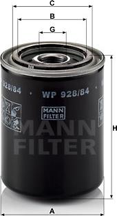 Mann-Filter WP 928/84 - Filtr oleju parts5.com