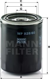 Mann-Filter WP 928/80 - Filtru ulei parts5.com