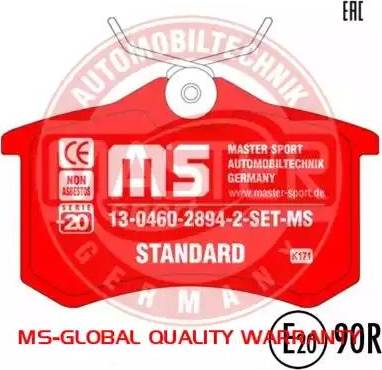 MASTER-SPORT GERMANY 13046028942-SET-MS - Kit de plaquettes de frein, frein à disque parts5.com