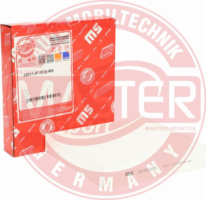 MASTER-SPORT GERMANY 22011-IF-PCS-MS - Filtro, aire habitáculo parts5.com