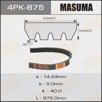 MASUMA 4PK875 - Kanallı V kayışı parts5.com