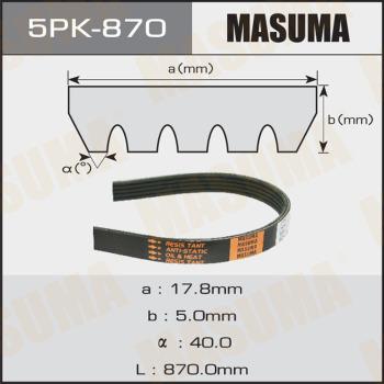 MASUMA 5PK870 - Klinasti rebrasti kaiš parts5.com