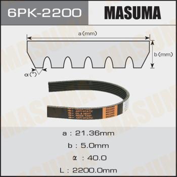 MASUMA 6PK-2200 - Curea transmisie cu caneluri parts5.com