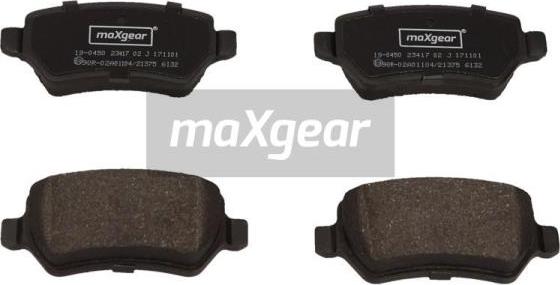 Maxgear 19-0450 - Kit de plaquettes de frein, frein à disque parts5.com