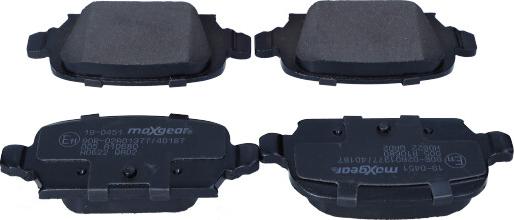 Maxgear 19-0451 - Komplet kočnih obloga, disk kočnica parts5.com