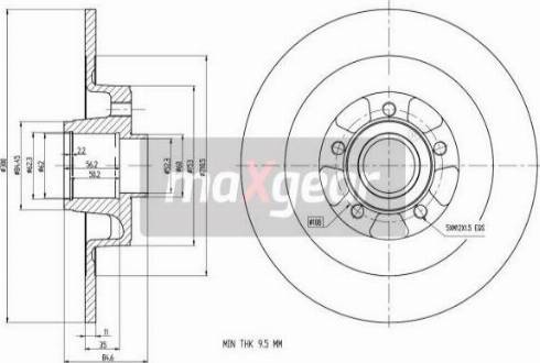 Maxgear 19-1905 - Disque de frein parts5.com