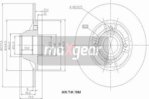 Maxgear 19-1972 - Brake Disc parts5.com