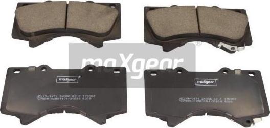 Maxgear 19-1471 - Fren balata seti, diskli fren parts5.com