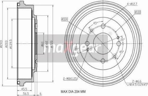 Maxgear 19-3192 - Tambur frana parts5.com