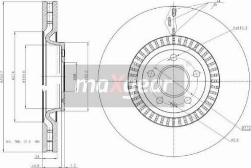 Maxgear 19-3210 - Tarcza hamulcowa parts5.com