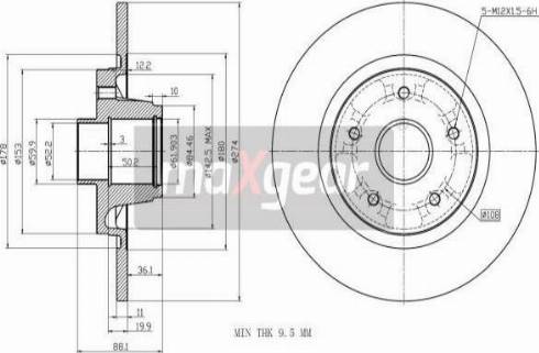 Maxgear 19-3228 - Brake Disc parts5.com