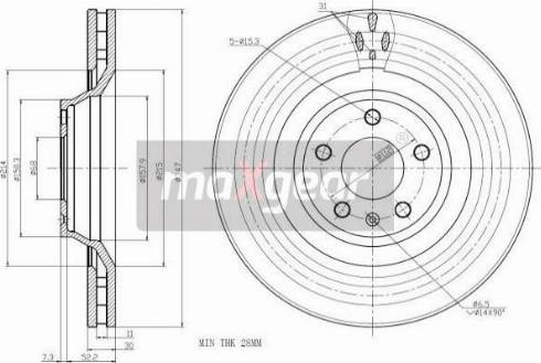 Maxgear 19-2492 - Brake Disc parts5.com