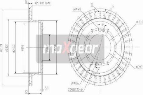 Maxgear 19-2464 - Tarcza hamulcowa parts5.com