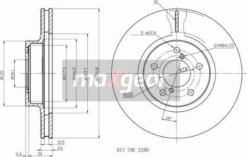 Maxgear 19-2505 - Brake Disc parts5.com