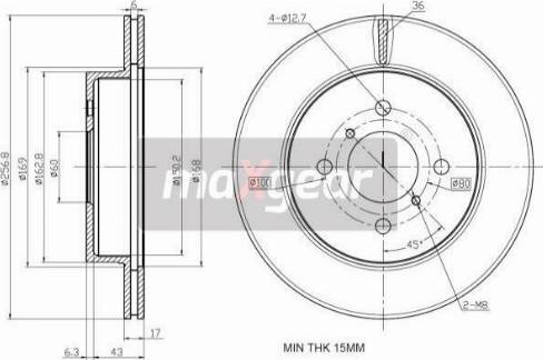 Maxgear 19-2528 - Δισκόπλακα parts5.com