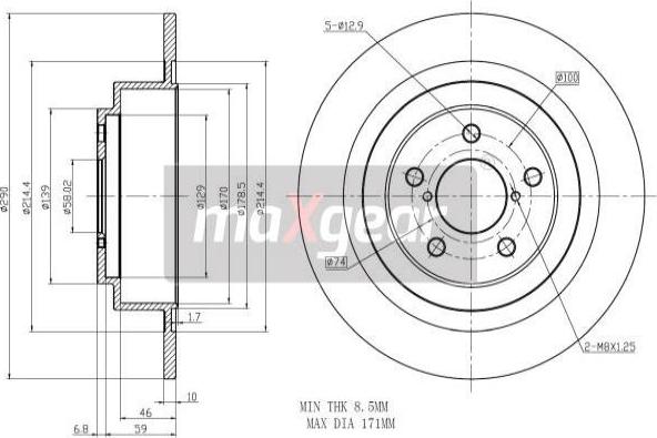 Maxgear 19-2357 - Тормозной диск parts5.com