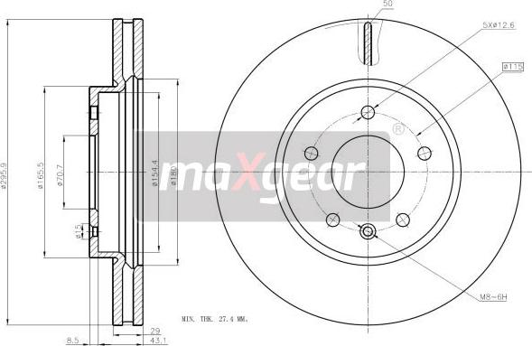 Maxgear 19-2369 - Disco de freno parts5.com