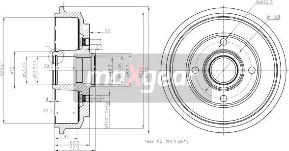 Maxgear 19-2316 - Tambor de freno parts5.com