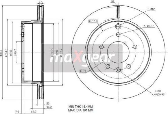 Maxgear 19-2370 - Disco de freno parts5.com