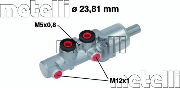 Metelli 05-0668 - Hlavní brzdový válec parts5.com